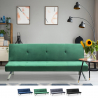Sofá cama 2 plazas clic clac diseño abatible tejido terciopelo Probatus 