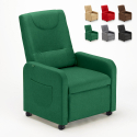 Sillón Relax reclinable de 4 ruedas con reposapiés de tela Beautiful 