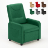 Sillón Relax reclinable de 4 ruedas con reposapiés de tela Beautiful 