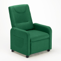 Sillón Relax reclinable de 4 ruedas con reposapiés de tela Beautiful 