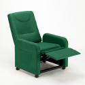 Sillón Relax reclinable de 4 ruedas con reposapiés de tela Beautiful 