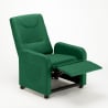 Sillón Relax reclinable de 4 ruedas con reposapiés de tela Beautiful 