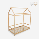 Cuna Montessori para niños cama casita de madera 70x140cm Cott Venta