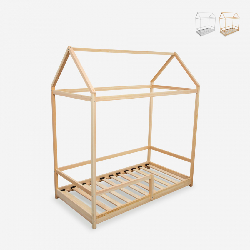 Cuna Montessori para niños cama casita de madera 70x140cm Cott Promoción
