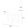 Mesa plegable de doble solapa, 76x24-103cm que ahorra espacio Galvani 