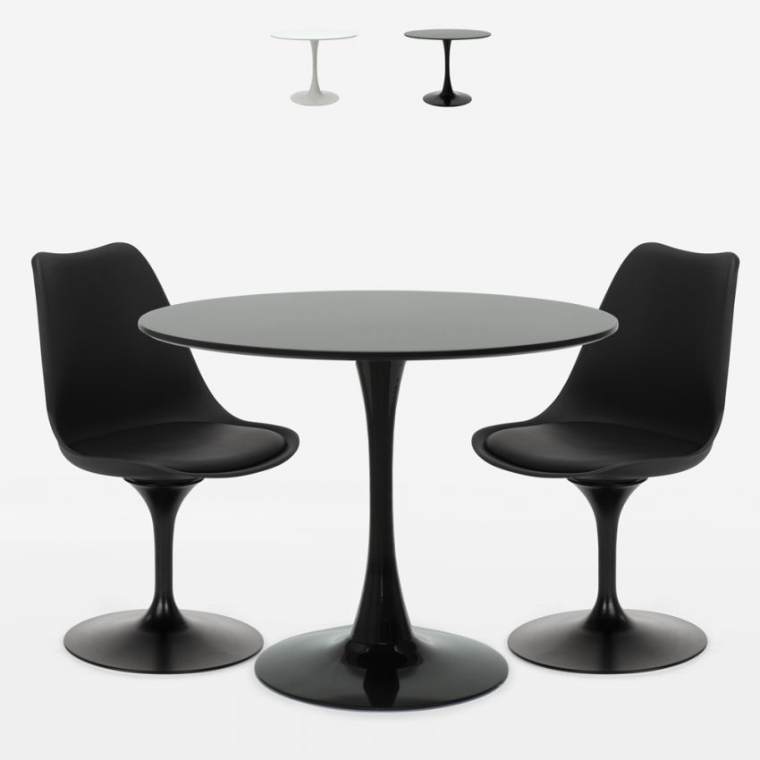 juego mesa redonda 70 cm diseño Tulipan 2 sillas estilo moderno escandinavo iris Oferta