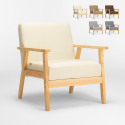 Sillón relax de diseño vintage de madera con reposabrazos Uteplass Promoción