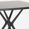 Juego mesa negro moderno cuadrado 70 x 70 cm 2 sillas diseño Wade Black 
