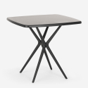 Juego mesa negro moderno cuadrado 70 x 70 cm 2 sillas diseño Wade Black 