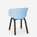 Juego 2 sillas diseño mesa negra cuadrada 70 x 70 cm moderno Navan Black Coste