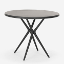 Juego de mesa redonda de diseño 80 cm negra 2 sillas Oden Black 