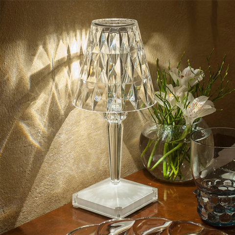 Lámpara de mesa diseño moderno trasparente casa restaurante Crystal