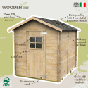 Caseta de jardín de madera exterior para herramientas Gaeta 178x218 Venta