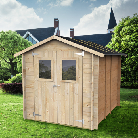 Caseta de madera para herramientas de jardín exterior puerta doble Hobby 198x248 PD Promoción