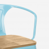 sillas de comedor de metal y madera estilo industrial steel wood arm light 