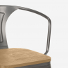 sillas de comedor de metal y madera estilo industrial Lix steel wood arm light Precio