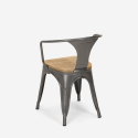 sillas de comedor de metal y madera estilo industrial Lix steel wood arm light Medidas