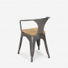 sillas de comedor de metal y madera estilo industrial steel wood arm light Medidas