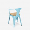 sillas de comedor de metal y madera estilo industrial steel wood arm light 