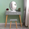 Tocador maquillaje gris escandinavo cajón espejo LED Serena Grey Oferta