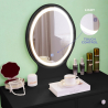 Tocador maquillaje escandinavo negro cajón espejo LED Serena Black Rebajas