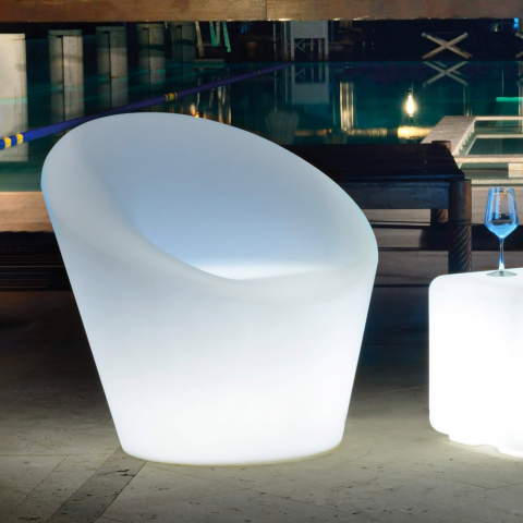 Butaca diseño luminosa LED para exterior jardín bar restaurante Happy Promoción