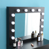 Tocador maquillaje negro con bombillas LED espejo taburete Gaia Black Descueto