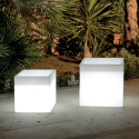 Maceta cuadrada luminosa 50 x 50 cm para jardín exterior con kit de iluminación Atlantis Rebajas