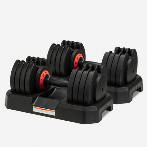 Par 2 mancuernas peso regulable gimnasio fitness carga variable 64 kg Oonda