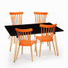 Juego mesa de salón 120 x 80 cm negra 4 sillas diseño cocina restaurante bar Genk Catálogo