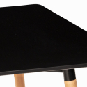 Juego mesa de salón 120 x 80 cm negra 4 sillas diseño cocina restaurante bar Genk 