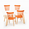Juego mesa de salón blanca 120 x 80 cm 4 sillas diseño cocina restaurante Bounty 