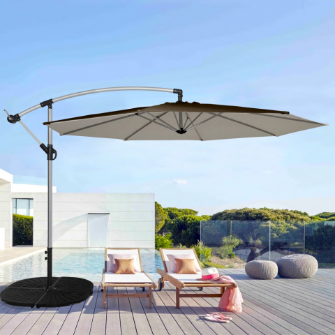 Sombrilla de aluminio para jardín y terraza octogonal Fan Brown 3 metros