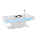 Mesa de centro salón blanca brillante 100 x 55 cm luces LED Little Big