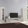 Mueble de pared para salón con soporte de TV y 2 vitrinas blancas brillantes Daiquiri Promoción