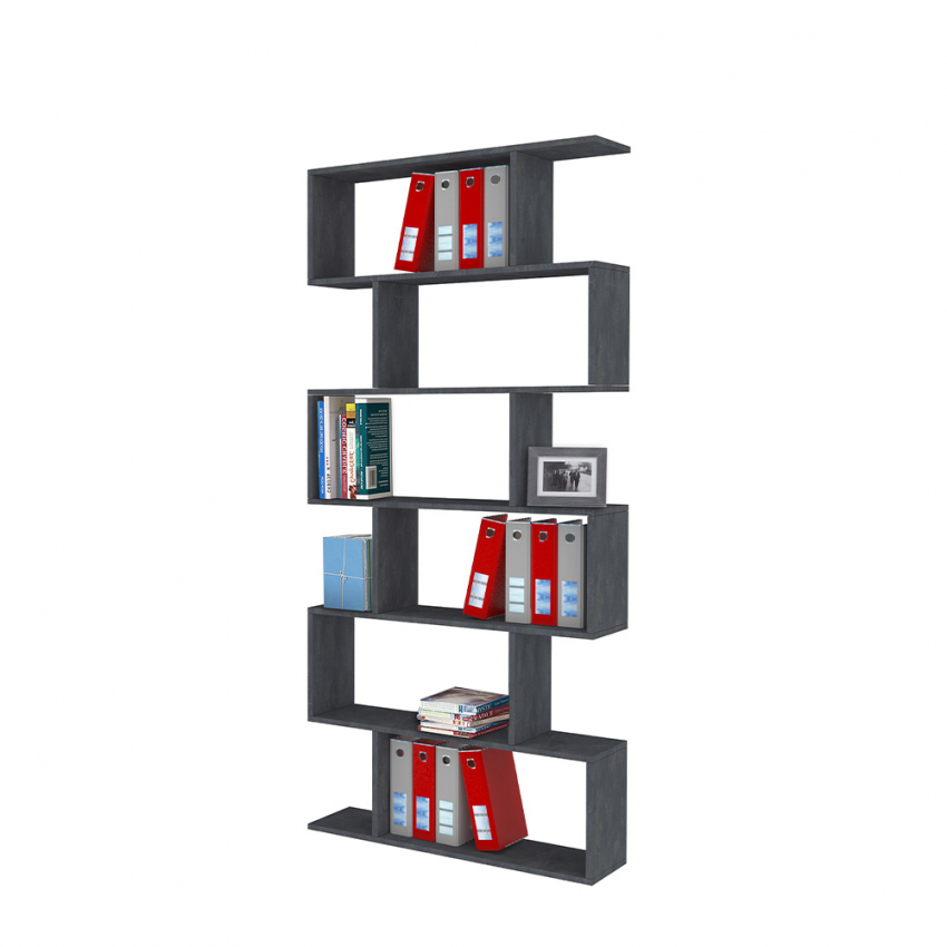 Librería vertical 6 estantes diseño moderno casa oficina Calli Ardesia