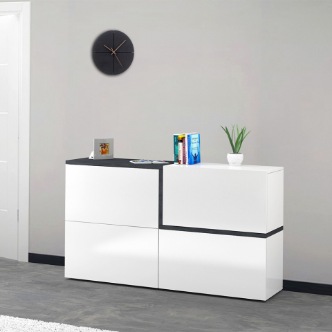 Aparador 4 puertas abatibles 150 cm cocina salón Zet Lumi Ardesia Promoción