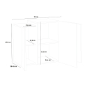Mueble suspendido en acabado blanco brillante y madera con 3 puertas Corona Unit Maple Descueto