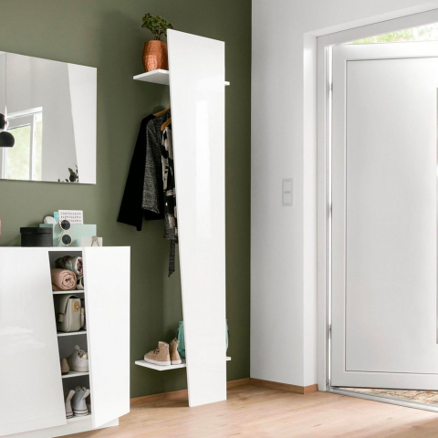 Perchero armario abierto diseño vestíbulo dormitorio blanco brillante Vega Hang Promoción