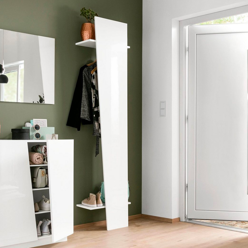 Perchero armario abierto diseño vestíbulo dormitorio blanco brillante Vega Hang