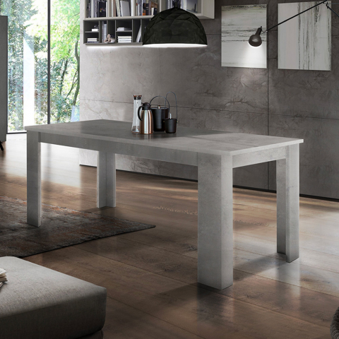 Mesa de comedor extensible 160-210 x 90 cm diseño moderno gris Jesi Bronx Promoción