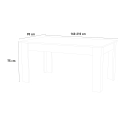 Mesa de comedor extensible 160-210 x 90 cm diseño moderno gris Jesi Bronx Rebajas