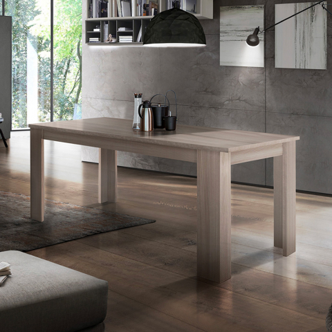 Mesa de comedor diseño extensible 160-210 x 90 cm madera olmo Jesi Pearl