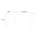 Mesa blanco brillante extensible 140-190 x 90 cm para comedor Jesi Light Descueto