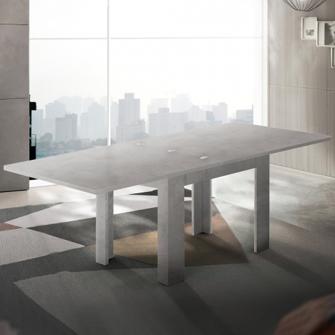 Mesa de comedor diseño moderno extensible en forma de libro 90-180 x 90 cm Jesi Raw
