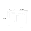 Mesa de comedor diseño moderno extensible en forma de libro 90-180 x 90 cm Jesi Raw Rebajas