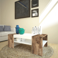 Mesa de centro bicolor diseño salón sofá 110 x 60 cm Cherry Acero Promoción