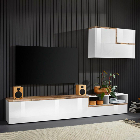 Mueble de pared mueble de tv mueble suspendido diseño Zet Skone Acero