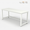 Escritorio de oficina design blanco metal rectangular 160x70cm Bridgewhite 160 Coste