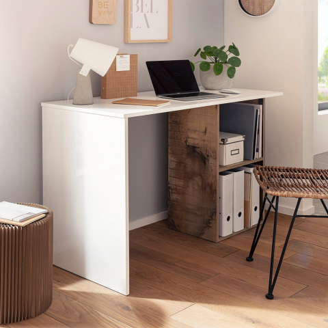 Escritorio diseño innovador 110 x 50 cm casa smart working oficina Conti Acero Promoción